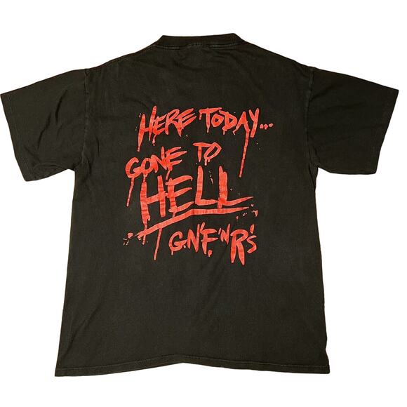 Vintage 1991 Guns N Roses Brockum Shirt Single Stitch‎ Here Today Gone To Hell L - Picture 9 of 13